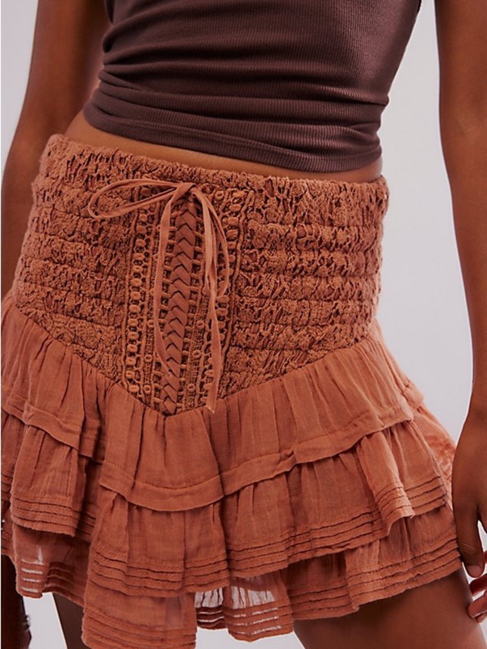 Free People Lucia Mini Ruffle Skirt
